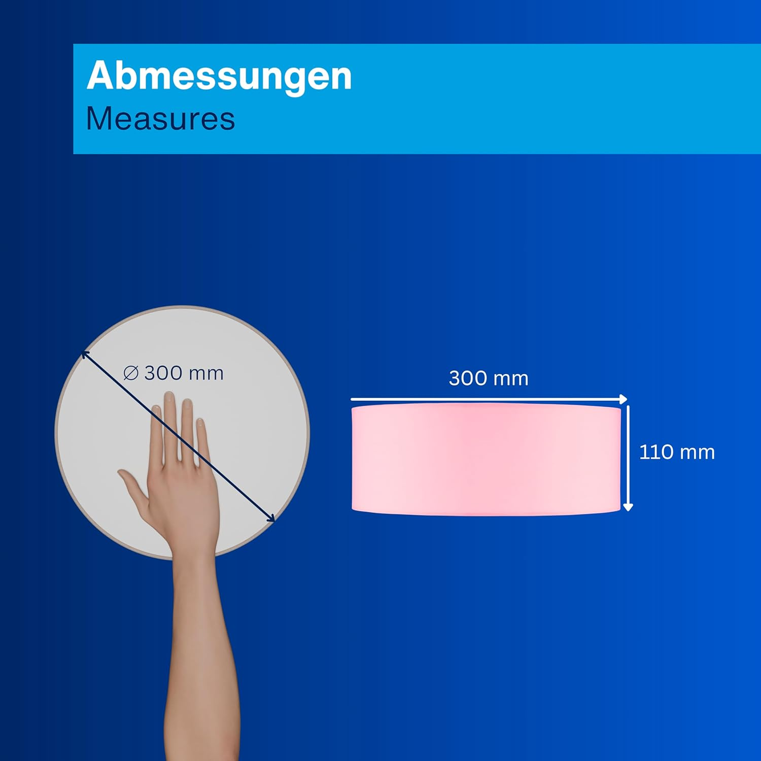 REV Ceiling Lamp 30 Cm round Ceiling Light with Fabric Shade in Modern Style - Ideal for Bedrooms, Living Rooms and Kids Bedrooms, Pink image number 5