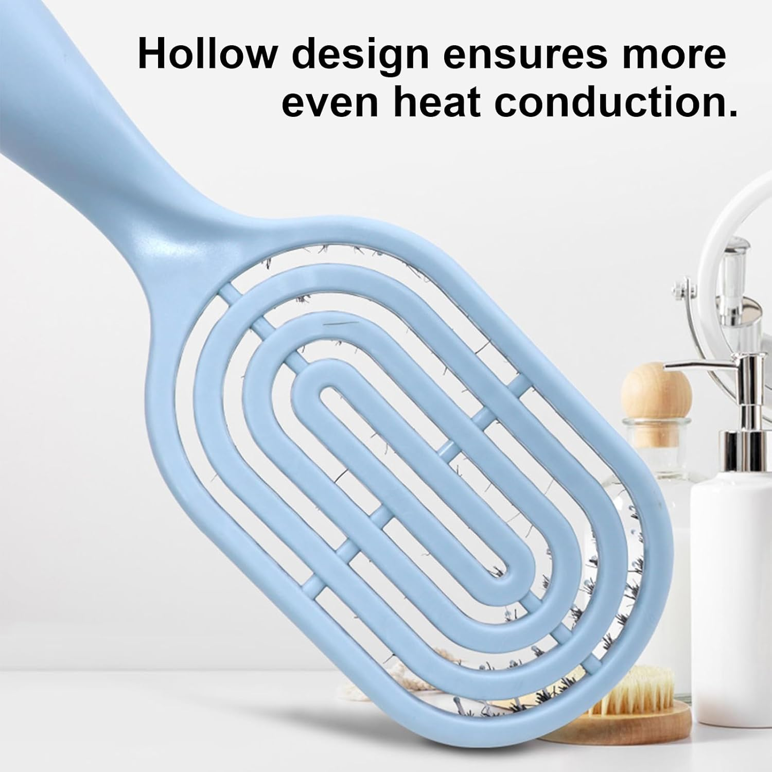 Boar Bristle Hair Brush - Homiladi Frizz Control & anti Static Detangling Comb | Adds Shine & Scalp Massage | Wet/Dry Use | Hair Brush Women | Salon-Finish Hair Brushes (Blue) image number 1