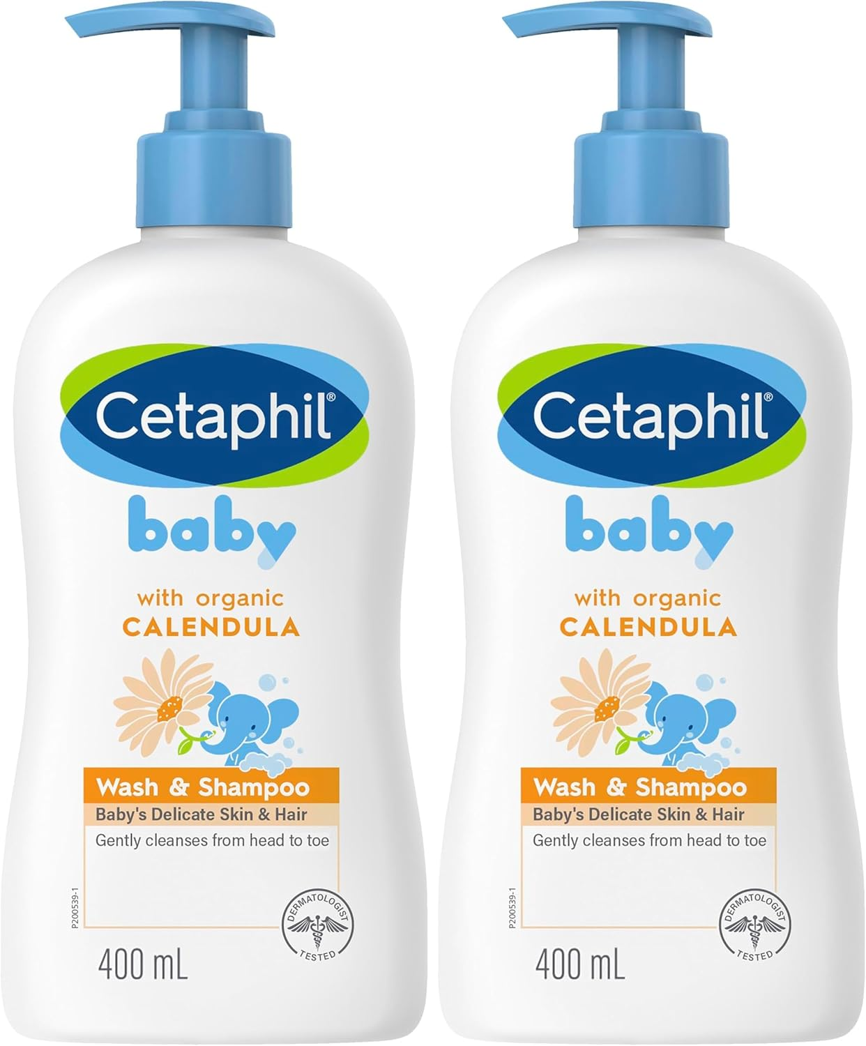 Cetaphil Baby Calendula Wash and Shampoo 400Ml, for Baby'S Sensitive Skin, Tear Free, Gently Cleanses from Head to Toe, Contains Calendula and Aloe Vera, Dermatologist Tested (Pack of 2) image number 3