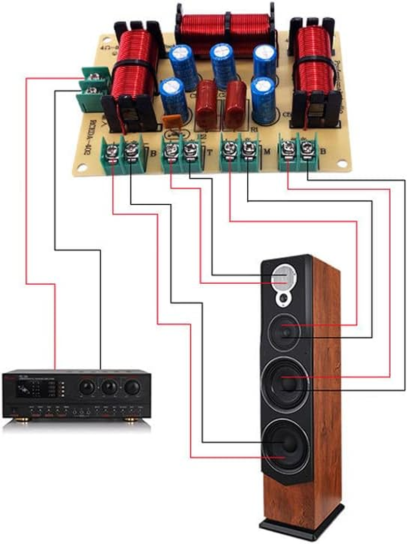 JINGERL 2PCS 4 Way 120W Speaker Treble Alto Bass Frequency Divider Home Theater Hifi Stereo 4Unit Circuit Stereo Audio Crossover Filters image number 4