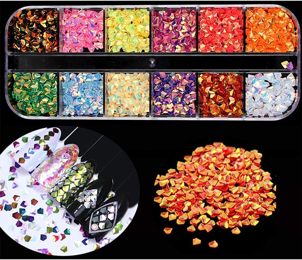 5 Boxes Nail Rhinestones Gems Crystal Art Decorations Kit Nail Horse Eye Rhinestones