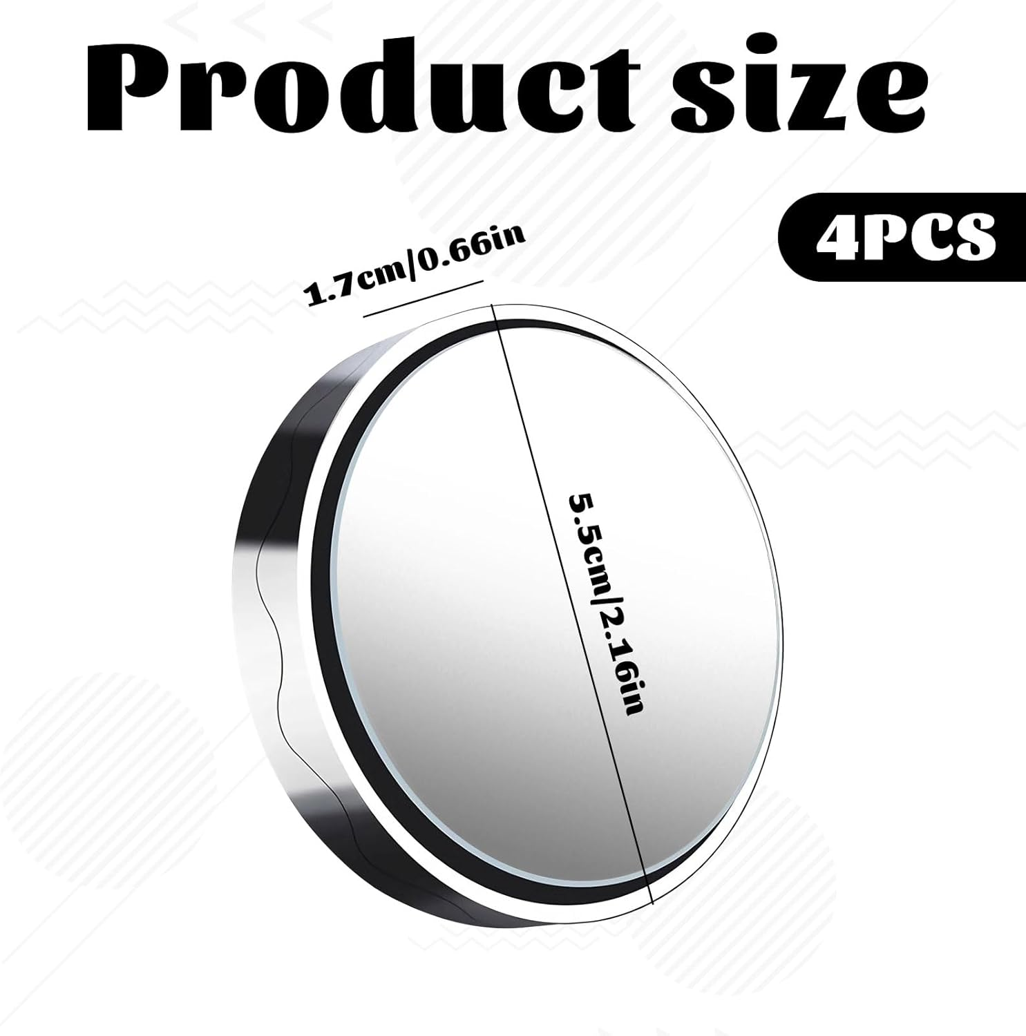 Car Blind Spot Mirror, 4Pcs Blind Spot Mirrors for Cars, Hd Car Mirror, Suction Cup Blind Spot Mirror, 360&deg; round HD Glass Convex Rearview, Auxiliary Mirrors for Jeep,Cars,Truck