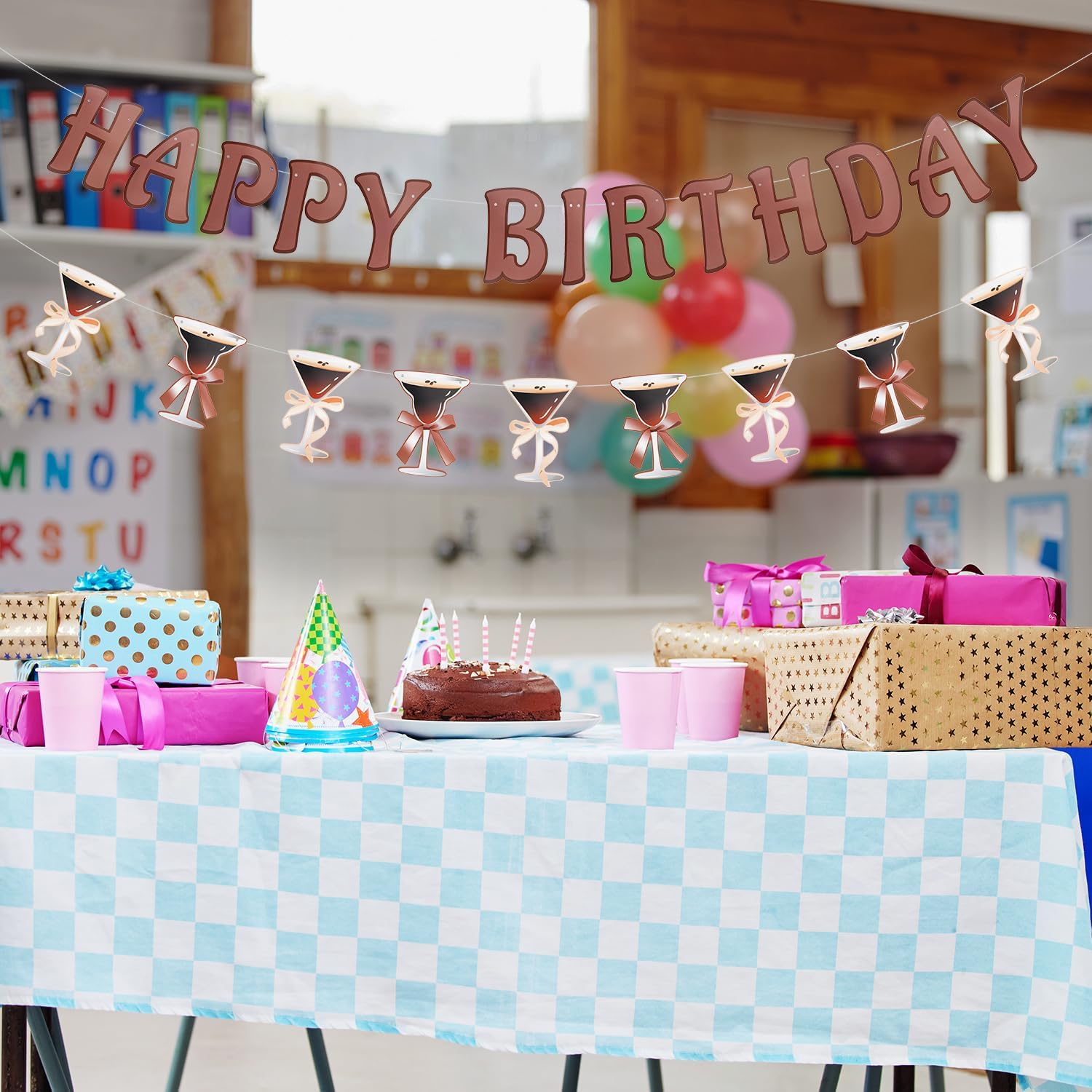 Tinoaly Espresso Martini Party Banner, Assorted Colors, Paper, Rectangular, Banners image number 6