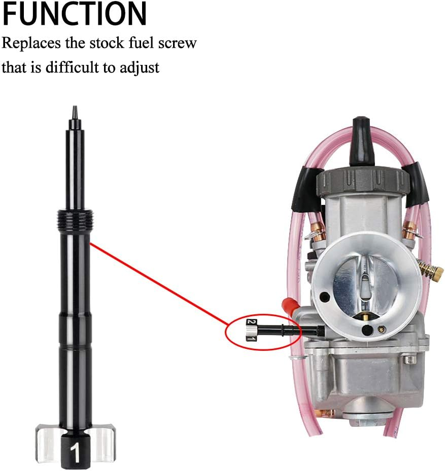 Air Fuel Mixture Screw CNC Adjust Carb FCR Air Screw Compatible with KEIHIN Carburetor Four-Strokes FCR Carbs Motorcross Motorcycle(Black) image number 5