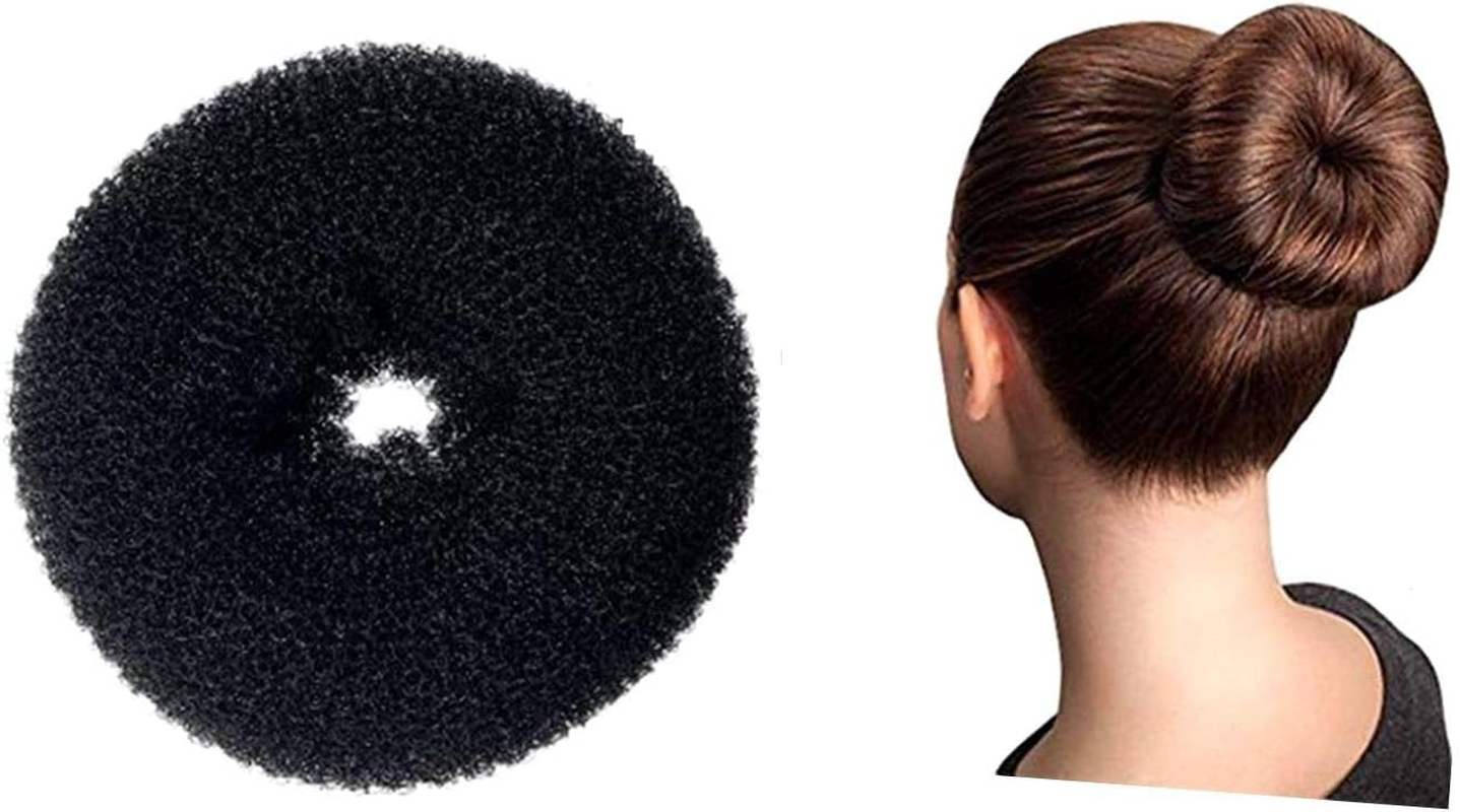 Clothobeauty 2 Pieces Extra Large Size Hair Bun Donut Maker, Ring Style Bun, Women Chignon Donut Buns Doughnut Shaper Hair Bun Maker (4.3 In. for Thick and Long Hair) (Brown)