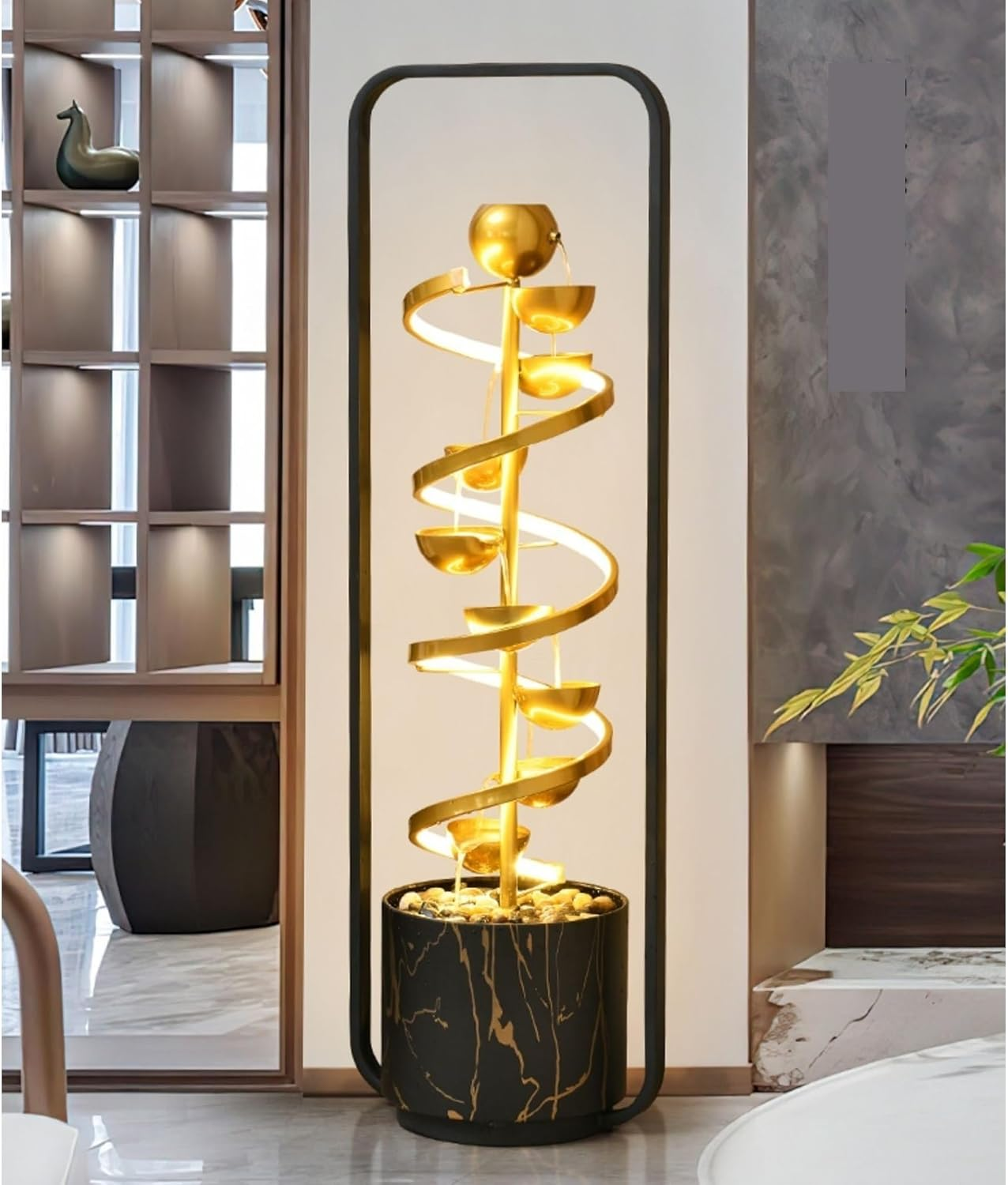 Outdoor Fountain Living Room Circulating Running Water Ornaments Light Luxury Modern Foyer Entrance Fountain Feature Floor Decoration