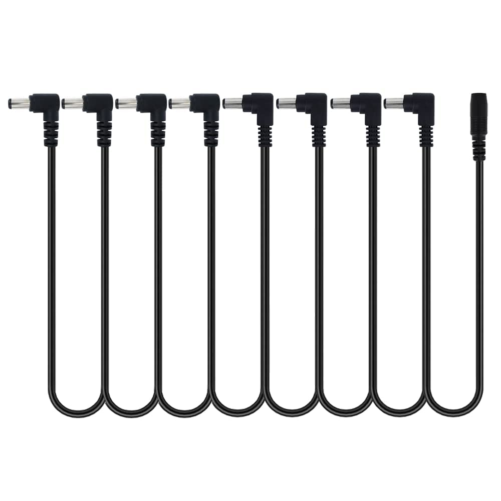 Security-01 Guitar Pedal Power Supply Splitter Cable, 1 to 8 Way Daisy Chain Cables,8 Ways Guitar Effects Pedal Accessories Multi-Plug Power Cable image number 2