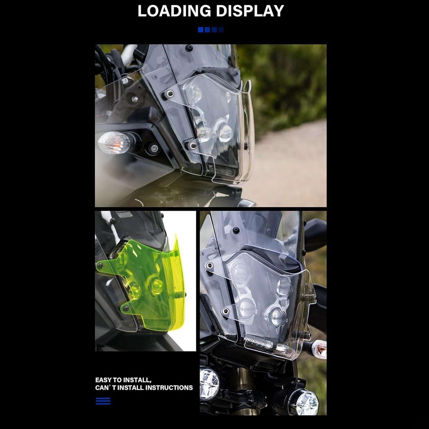 Motorcycle Headlight Protector Guard, Impact Resistant Smooth Replacement for Tenere 700 2019‑2022 Fit Your Motorcycle Perfectly (Clear) - Fluorescent Green image number 7