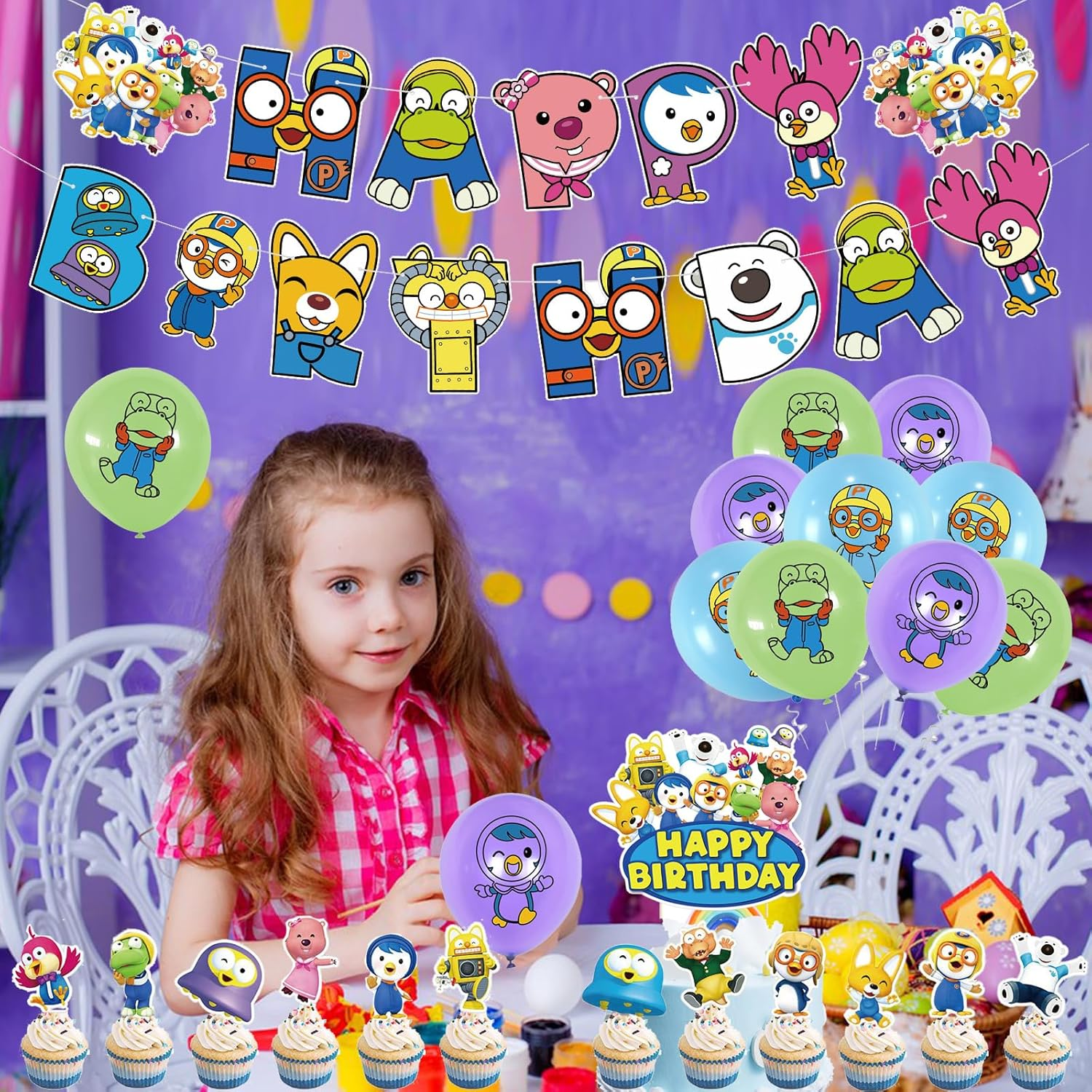Pororo Party Decoration Birthday Pororo Children'S Birthday Decoration Pororo Birthday Party Decoration Pororo Balloons Birthday Pororo Birthday Balloons Pororo Cake Topper Pororo Birthday Garland image number 6