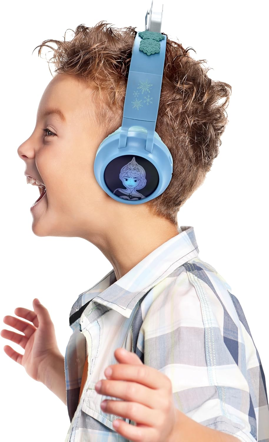 Lexibook, Frozen 2-1 Wireless Wired Headphones with Princess Tiara, High Sound Quality up to 85Db, Light Effects, Foldable, Adjustable, Rechargeable, HPBT015FZLXB image number 6