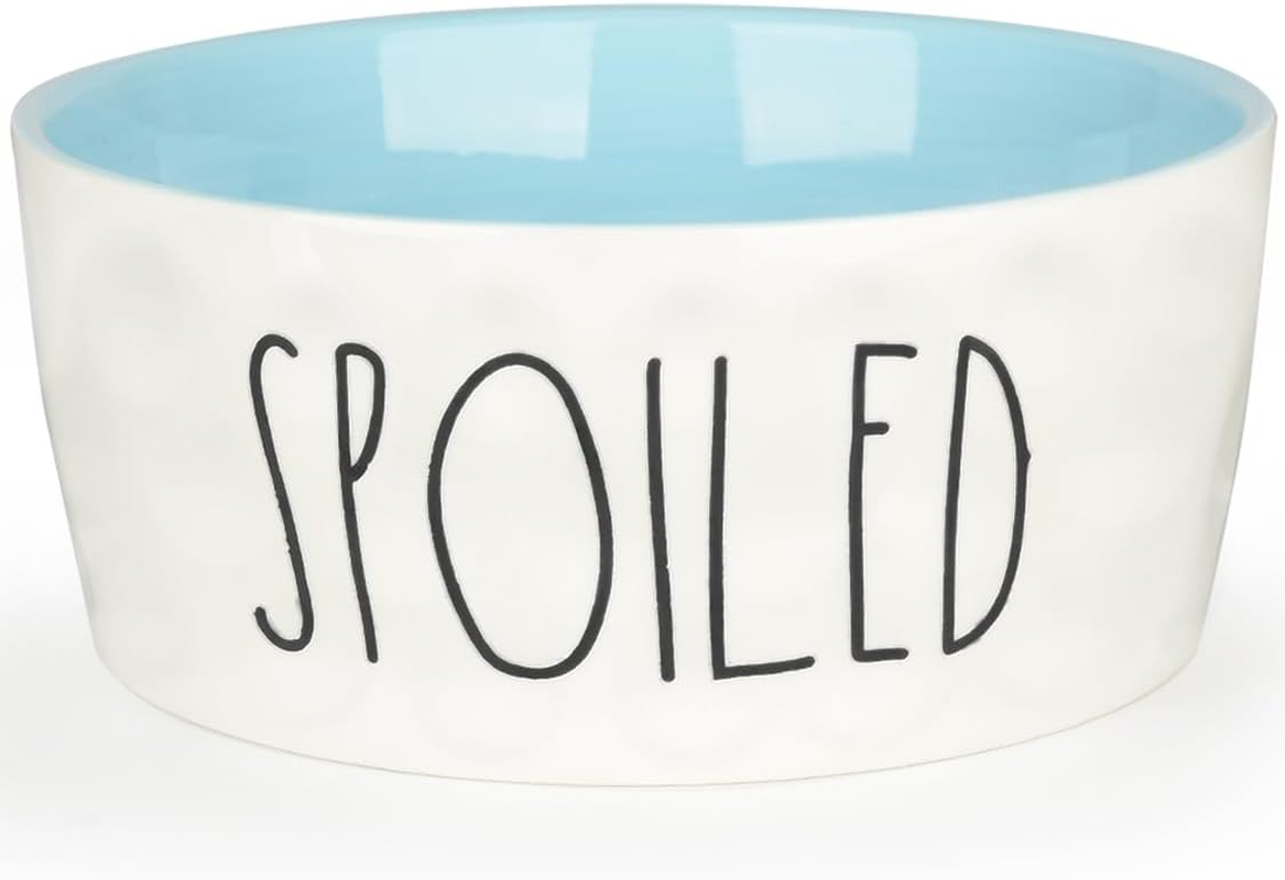 27OZ Ceramic Dog Bowl - 6'' Extra Large Food Water Dog Bowl, Heavy Duty Non-Slip Dog Dish for Medium Dogs, Food Grade Porcelain Pet Feeder Bowl, Microwave & Dishwasher Safe, Blue