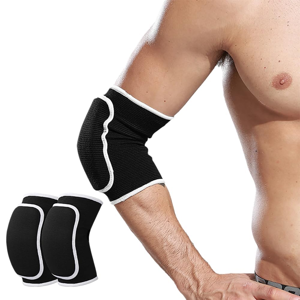 Pair of Elbow Pads with Thickened Spongy Pads Breathable Elbow Wrap Arm Support Fitness Tendinitis Support Strap for Weight Lifting, Golf, Tennis, Dance - Non-Slip Design image number 1