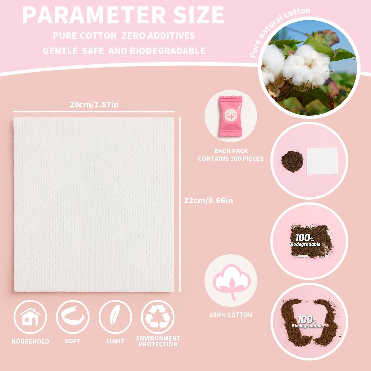 100PCS Disposable Compressed Face Towels - Mini Travel Essentials, Face Towel Disposable Tablets, Soft Face Cloths & Towels for Travel, Camping, Hiking, Outdoor, and Home Use image number 3