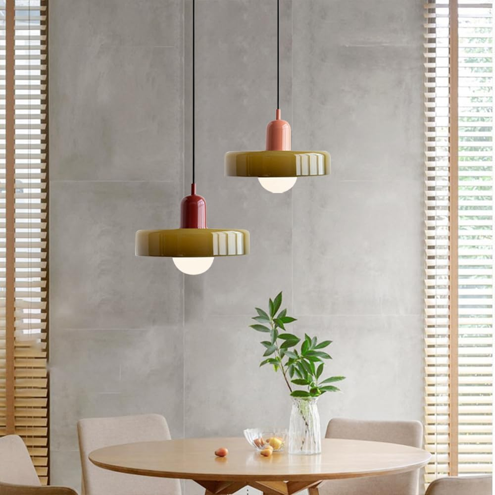 Nordic Hanging Light Glass Pendant Lighting Ceiling Fixture round Small Chandelier Ceiling Lamp Modern Single Suspended Lights for Dining Room Kitchen Island Cafe Bar Star of Light image number 3