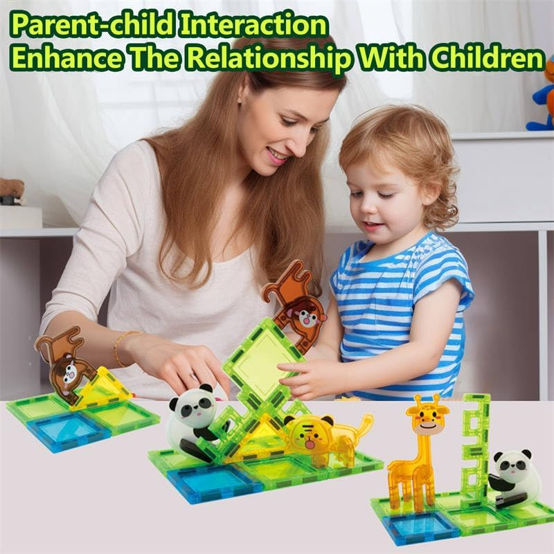 Magnetic Tiles Forest Animals Magnetic Building Blocks Set for Kids Educational STEM Toys Construction Set for Girl Boy Birthday Gifts Toddler Ages 3 4 5 6 7 8 image number 4