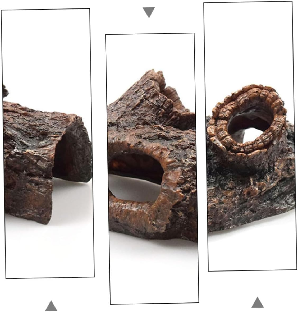 GANAZONO Bark Shape Resin Aquarium Decoration Natural Fish Tank Ornament for Reptile Box Easy Care Safe for Pets Vivid Underwater Scene Enhancer for Aquariums and Tanks image number 3