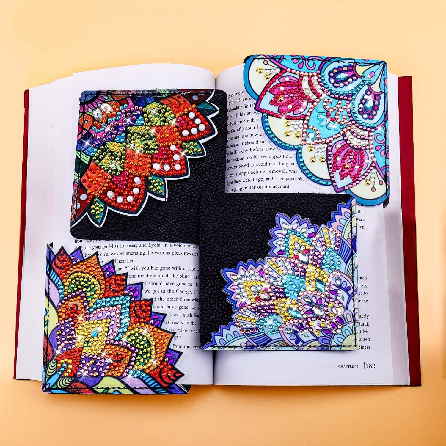 BSRESIN Diamond Art Bookmarks, 4 PCS Cute Diamond Art Bookmarks for Book Lovers, DIY Corner Bookmark Diamond Art Kits for Kids image number 4