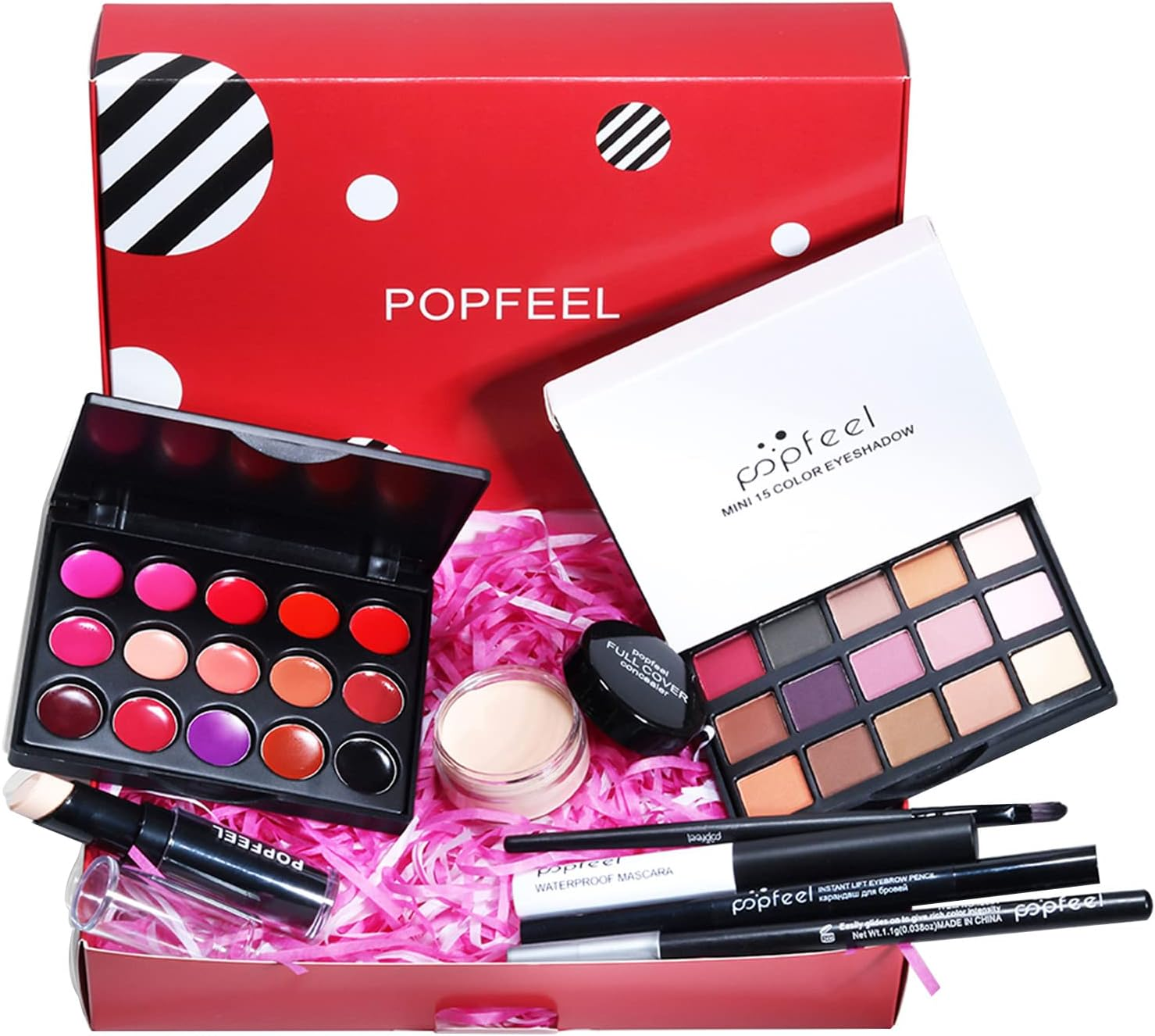 Roseflower All-In-One Makeup Gift Set Travel Makeup Kit Women Full Kit Starter Make up Palette Full Kits with Eyeshadow Palette, Concealer Stick, Blush, Mascara Eyeliner for Teen Girls & Adults #4 image number 5
