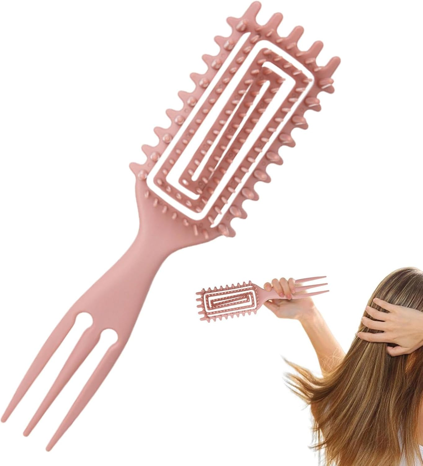 High Top Combs - Three-Pronged Comb - Three-Prong Design Curl Hair Separating Brush, Curly Hair Brush for Curling for Men and Women for Wet Dry Curly Thick Straight Hair