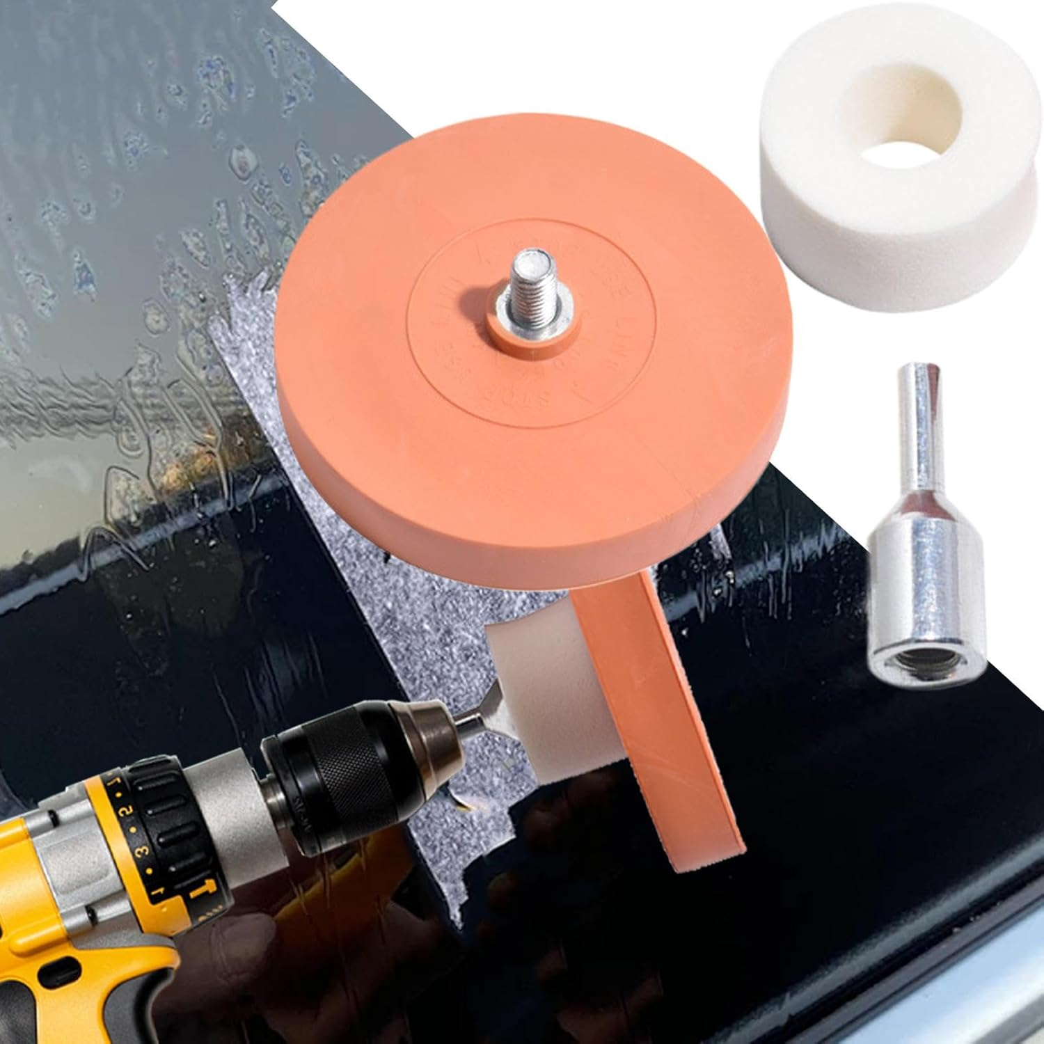 Decal Rubber Wheel, Adhesive Removal Wheel, 4 Inch Rubber Wheel for Drill | Decal Removal Tool, Glue Remover for Body Stickers, Rimu image number 4