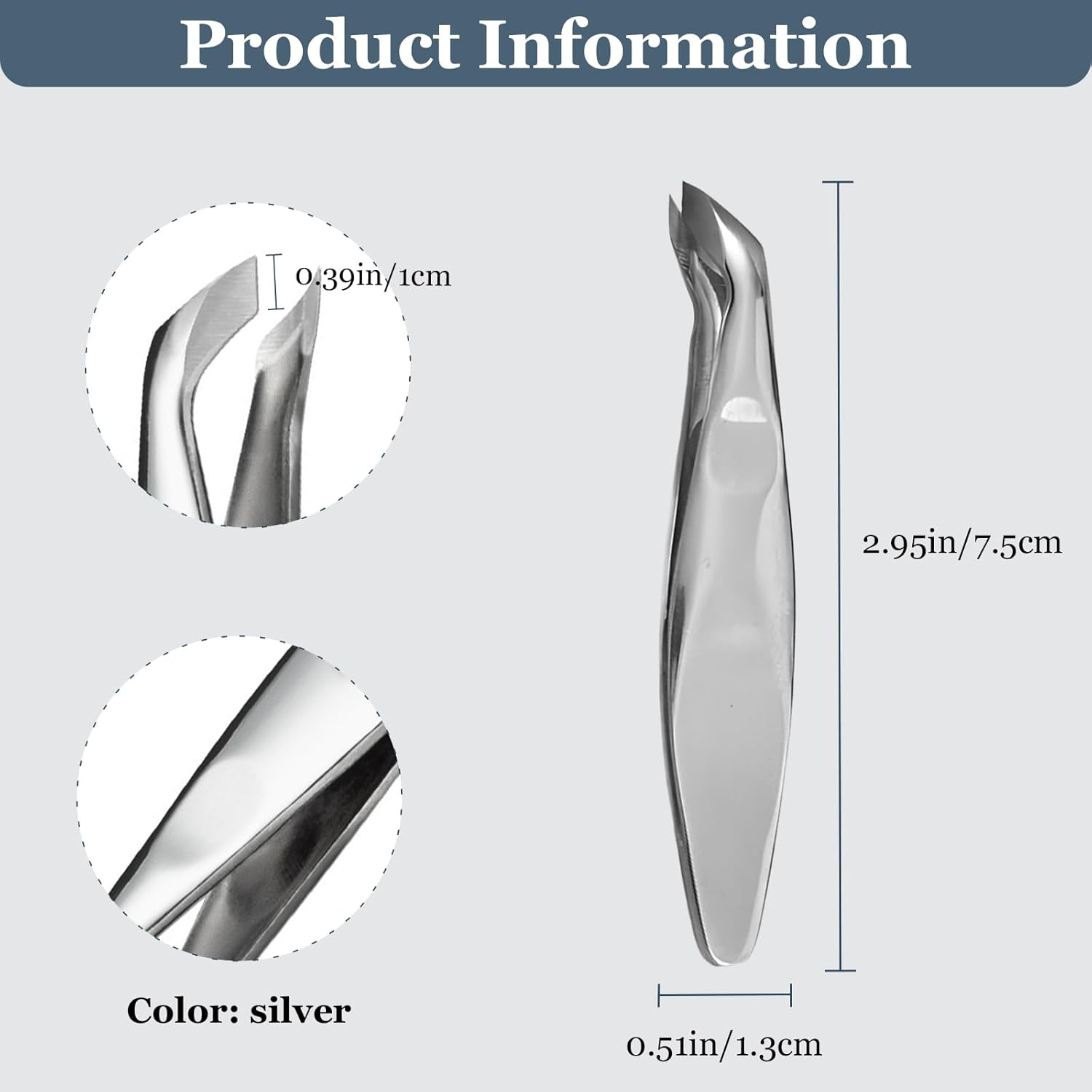 Mini Cuticle Trimmer for Manicure and Pedicure, Profession Stainless Steel Nipper with Precise Pointed Tip for Nail and Skin Trimming, Easy to Carry and Use image number 2