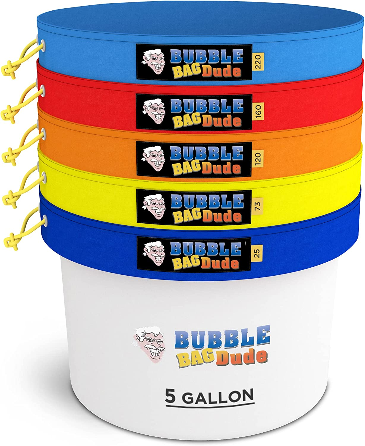 BUBBLEBAGDUDE Bubble Bags 5 Gallon 5 Bag Set - Herbal Ice Bubble Bag Essence Extractor Kit - Comes with Pressing Screen and Storage Bag image number 6