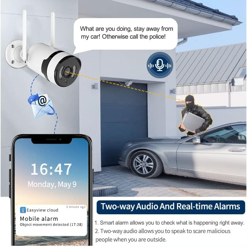 5MP Security Camera Outdoor/Indoor Security System, 2K Wifi IP Security Camera for Home with Night Vision, 2-Way Audio, Motion Detection, Weatherproof image number 4