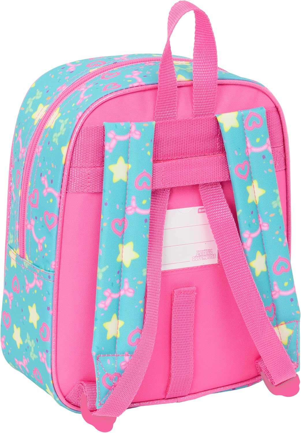Safta GABBY'S DOLLHOUSE CONFETTI Children'S Backpack School Backpack Adaptable to Prams Ideal for Nurseries Comfortable and Versatile Quality and Resilience 22 X 10 X 27 Cm Pink/Turquoise, Pink image number 1