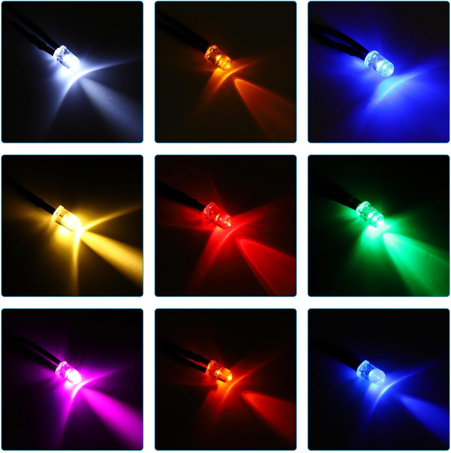 Uxcell 3Mm LED Diode Light, 20 Pcs 3V DC Pre Wired Mini LED Lights Bulb Light-Emitting Lamp for RC DIY Indicator Lighting, Emerald Green Lights image number 3