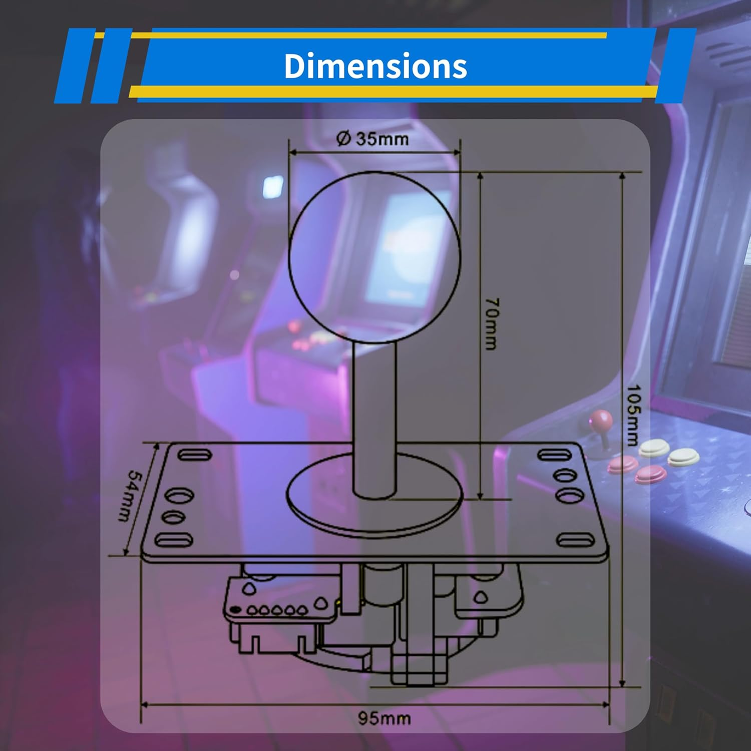 SANWA JLF-TP-8YT Joystick Red Original - for Arcade Jamma Game 4 & 8 Way Adjustable, Compatible with Catz Mad SF4 Tournament Joystick (Red Ball Top), Use for Arcade Game Machine Cabinet S@NWA - Green image number 3