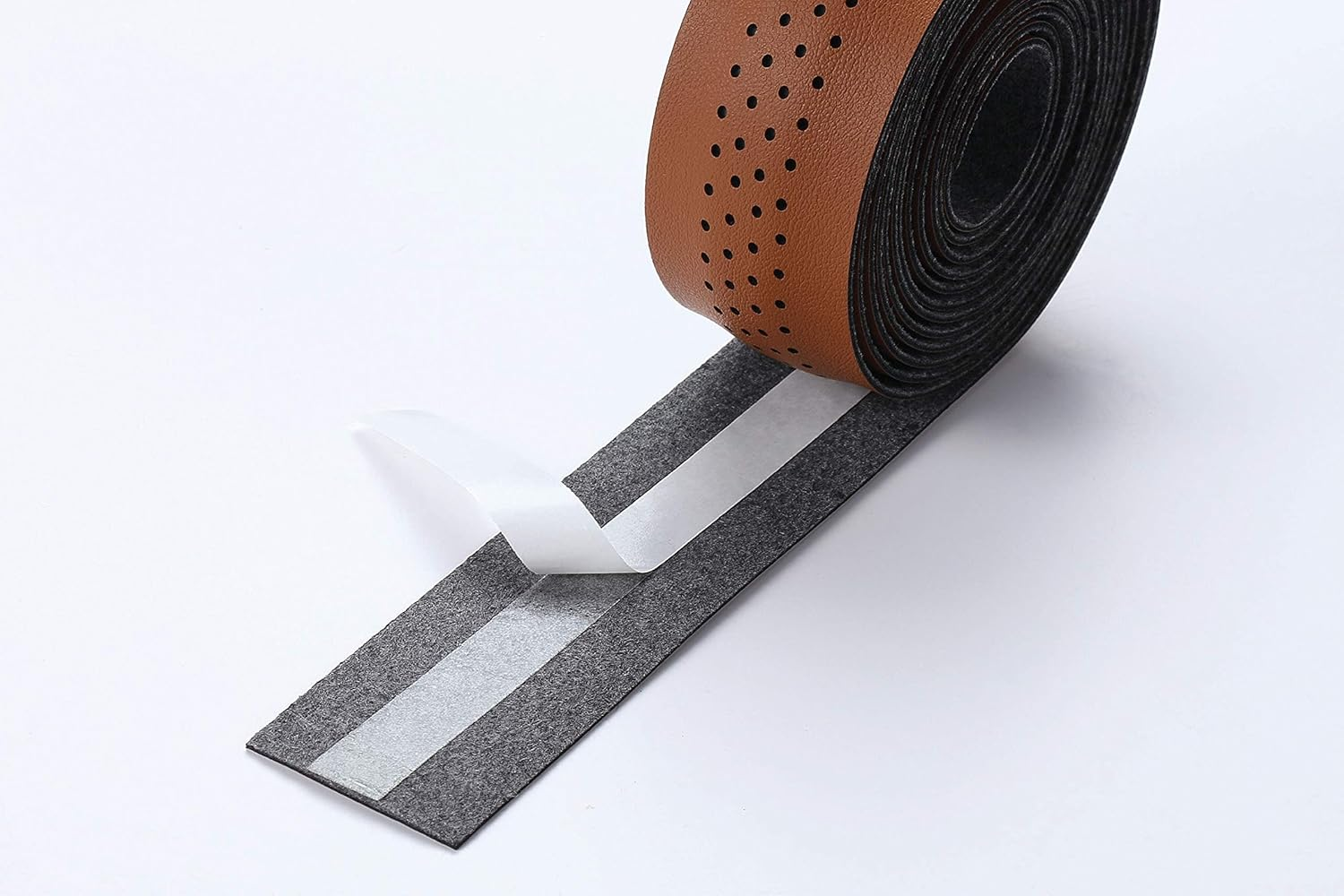 BBB Cycling Bike Handlebar Tape I Leather Look Bar Tape Road Bike I Non-Slip Bike Tape Includes Handlebar Plugs I Speedribbon BHT-12 Brown image number 2