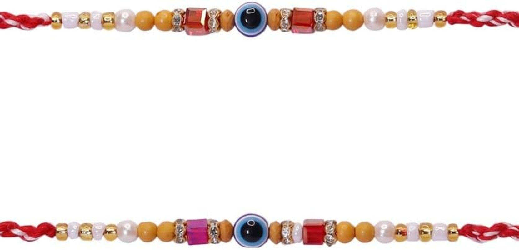 Rakhi for Bhaiya, Bhabhi on Indian Rakhi Rakshabandhan Festival, Rakhi Threads/Rakhi Bracelets/Rakhi for Brother, Best Gift Rakhi Bands for Brother Design-9, 13, No Gemstone SET of 2 image number 2