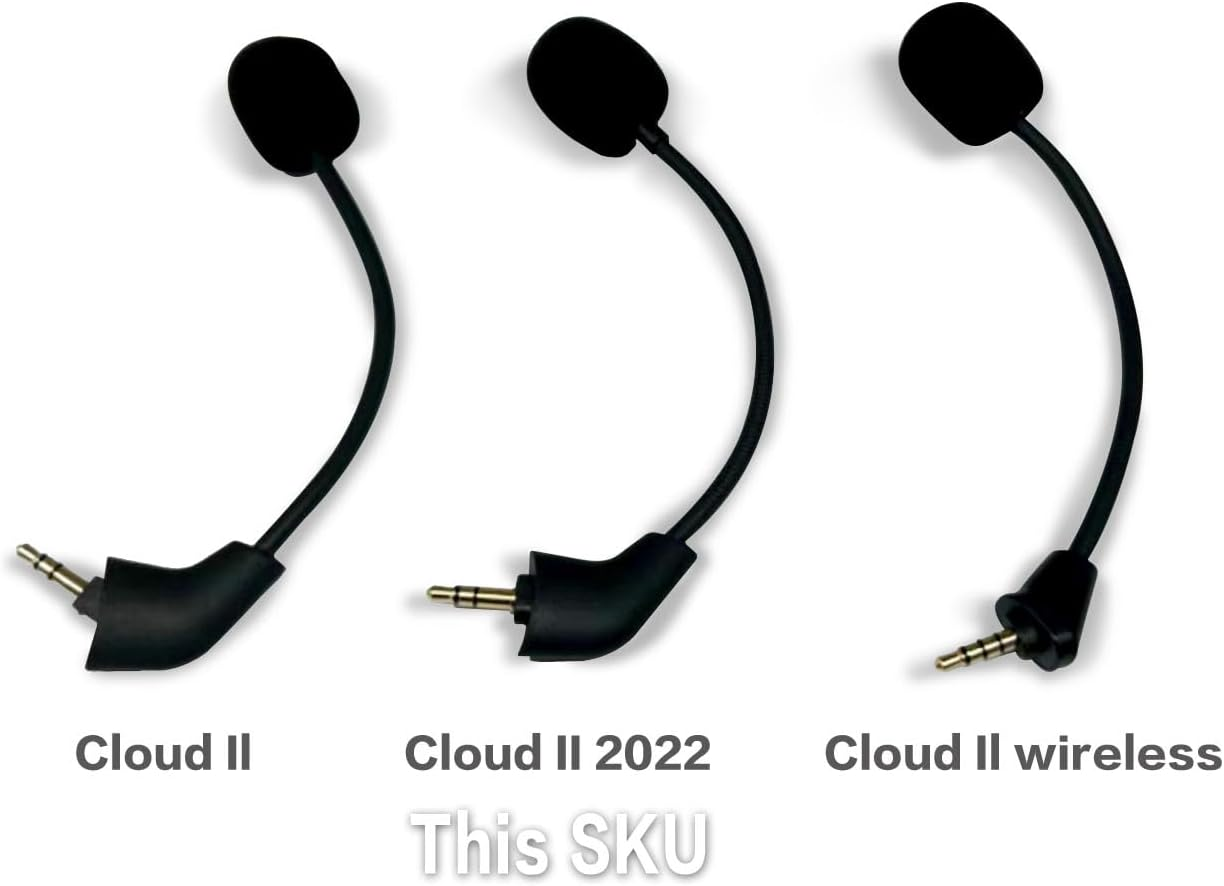 Replacement Game Mic for Kingston Hyperx Cloud, Cloud X and Cloud II 2Nd Version Gaming Headset on PS4 PS5 Xbox One Nintendo Switch PC, 3.5Mm Detachable Boom Microphone image number 1