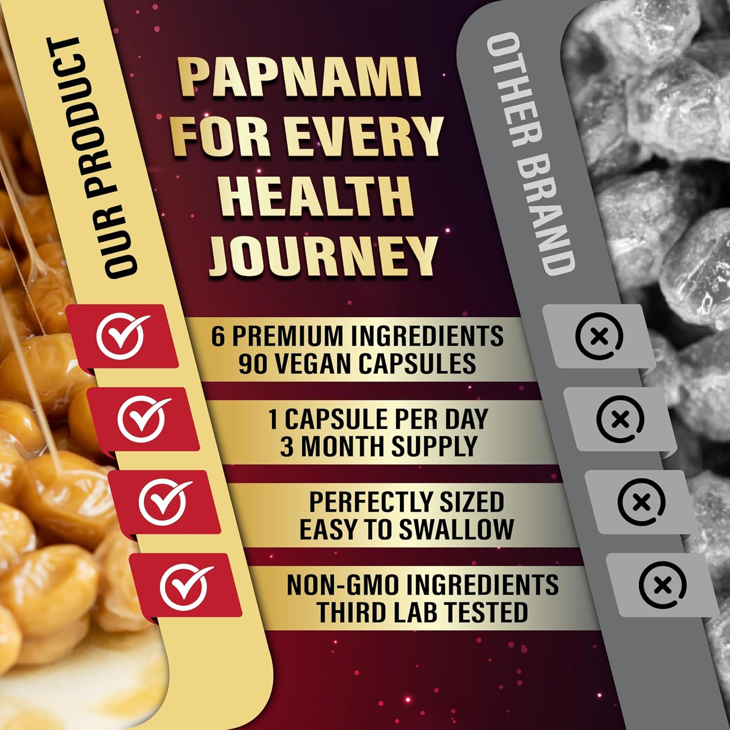 6-In-1 Nattokinase Supplements - Blended with Serrapeptase, Curcumin Extract, Bromelain, Boswellia & Black Pepper - Support Natural Antioxidant - 90 Count image number 3