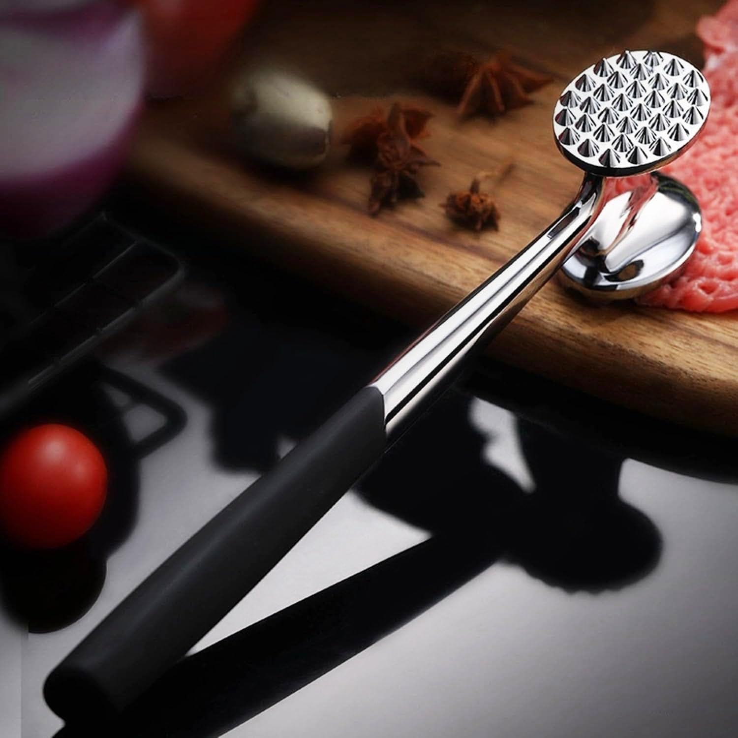 Meat Tenderizer, Dual Sided Nails Meat Mallet, Meat Hammer for Tenderizing and Pounding Steak,Chicken, Fish,Beef,Poultry,Meat Pounder with Rubber Comfort Grip Handle