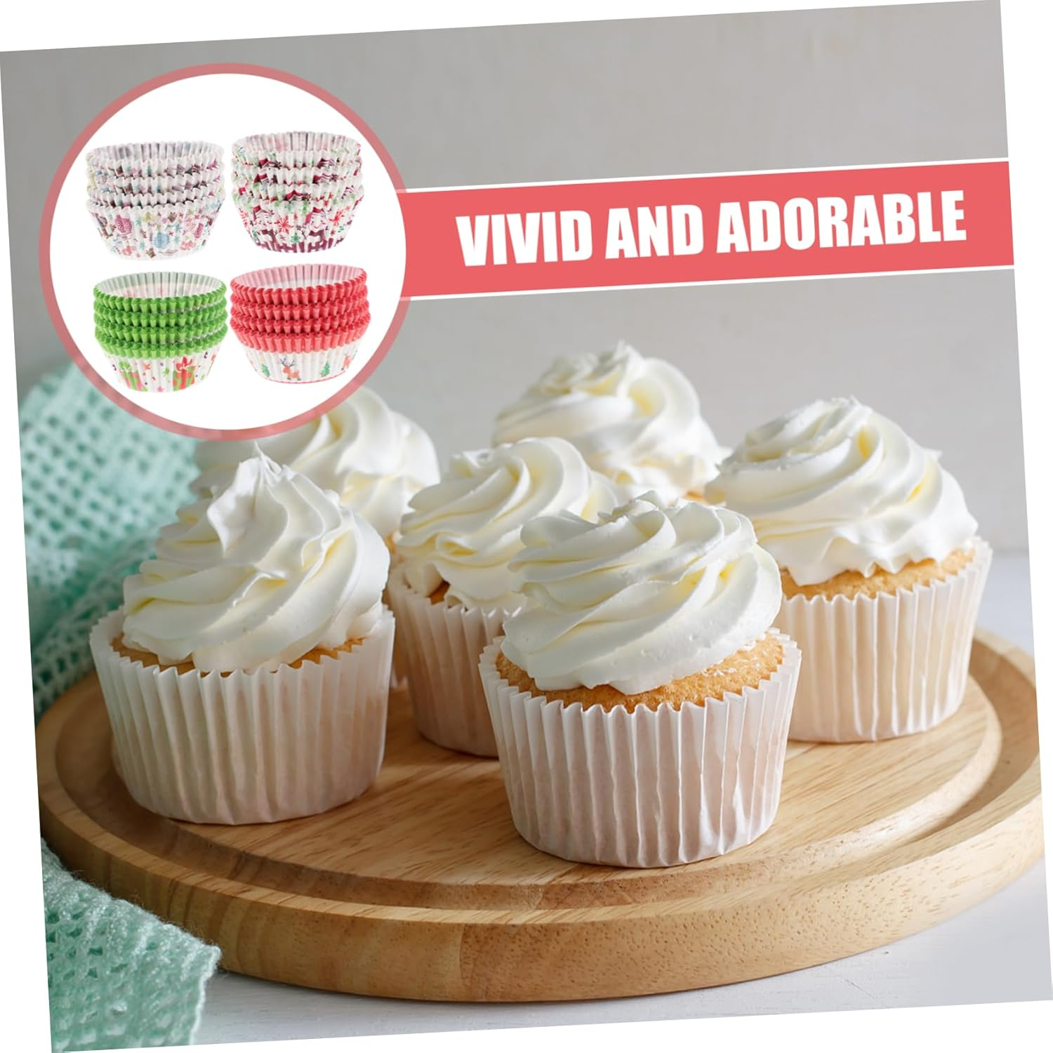 Mini Cake Liners Patterned Paper Cupcake Liners Small Cupcake Wrappers Baking Cake Cups Food-Grade Material image number 1