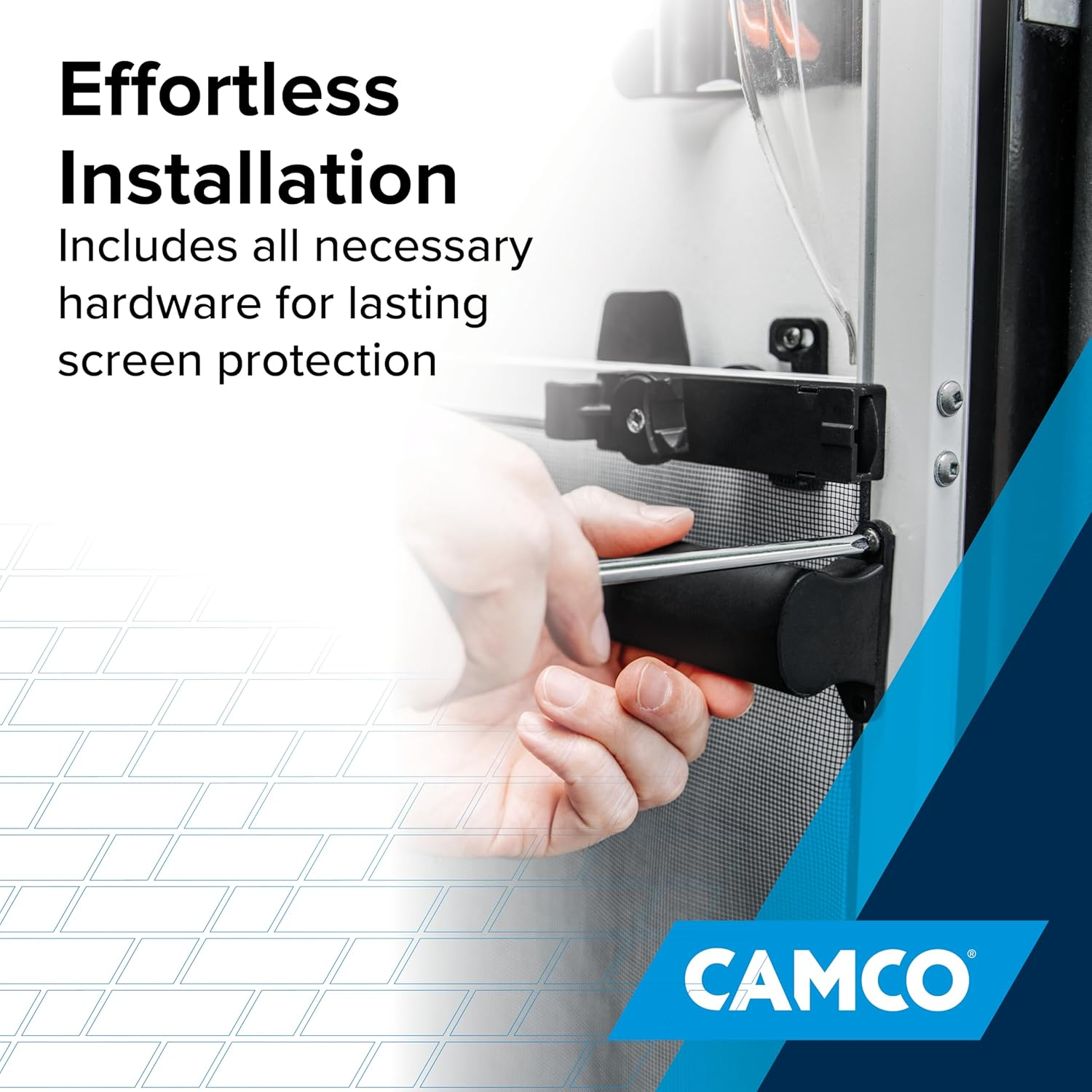 Camco Camper/Rv Screen Door Cross Bar | Protects the Screen Door & Allows for Easier Exit from Travel Trailer | Adjusts from 21-5/8-Inches to 28-5/8-Inches (42183), Black - White image number 6