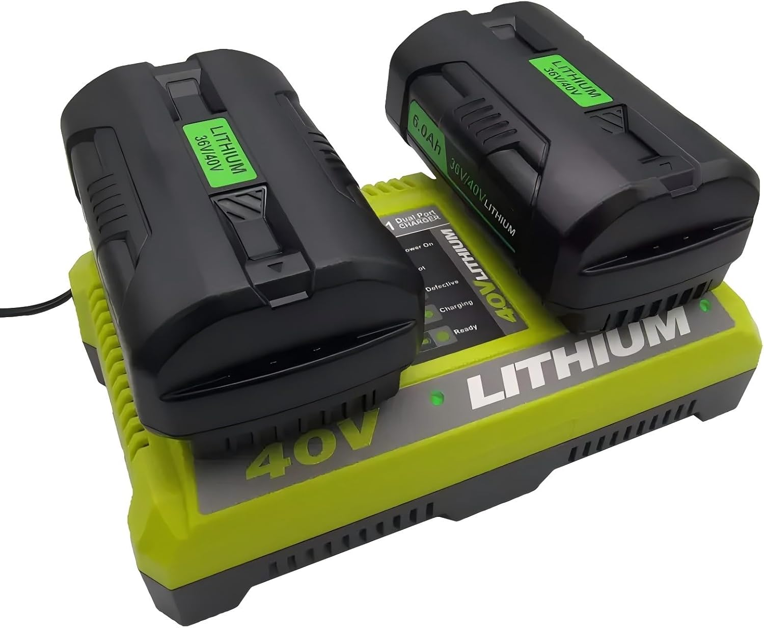 4.0Ah 36V 40V Battery & Dual Port Battery Charge for Ryobi 36V BPL3626D BPL3640D BPL3640D2 BCL3620 BCL3617S image number 1