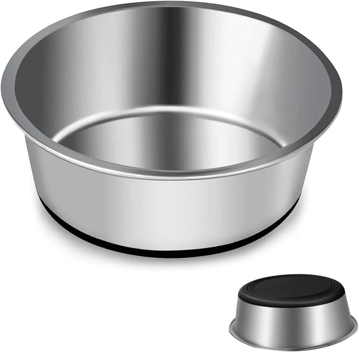 SUOXU Heavy Stainless Steel Dog Bowls,Large Dog Bowl with Non-Slip Silicone Bases,Pet Feeding Bowls,2500Ml Large Dog Feeder Bowls and Water Bowls(Xl-26Cm) image number 3