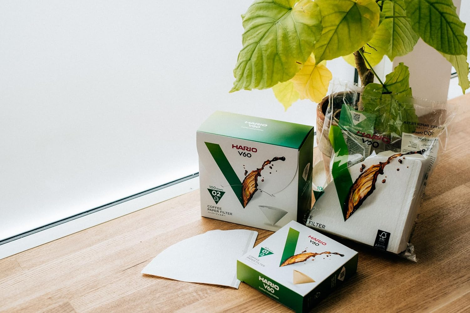Hario V60 Paper Coffee Filter, Size 01, White, 100Ct Box image number 5