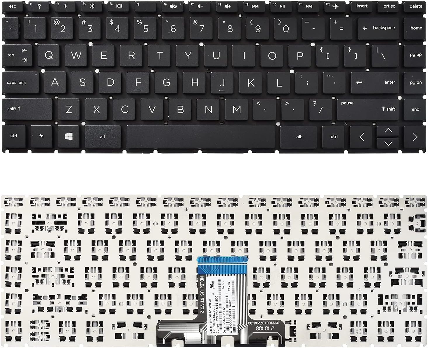SUNMALL Replacement Keyboard Compatible with HP 14-CK 14-CD 14-Cm 14-DG 1 Black US Layout (Black without Backlit)