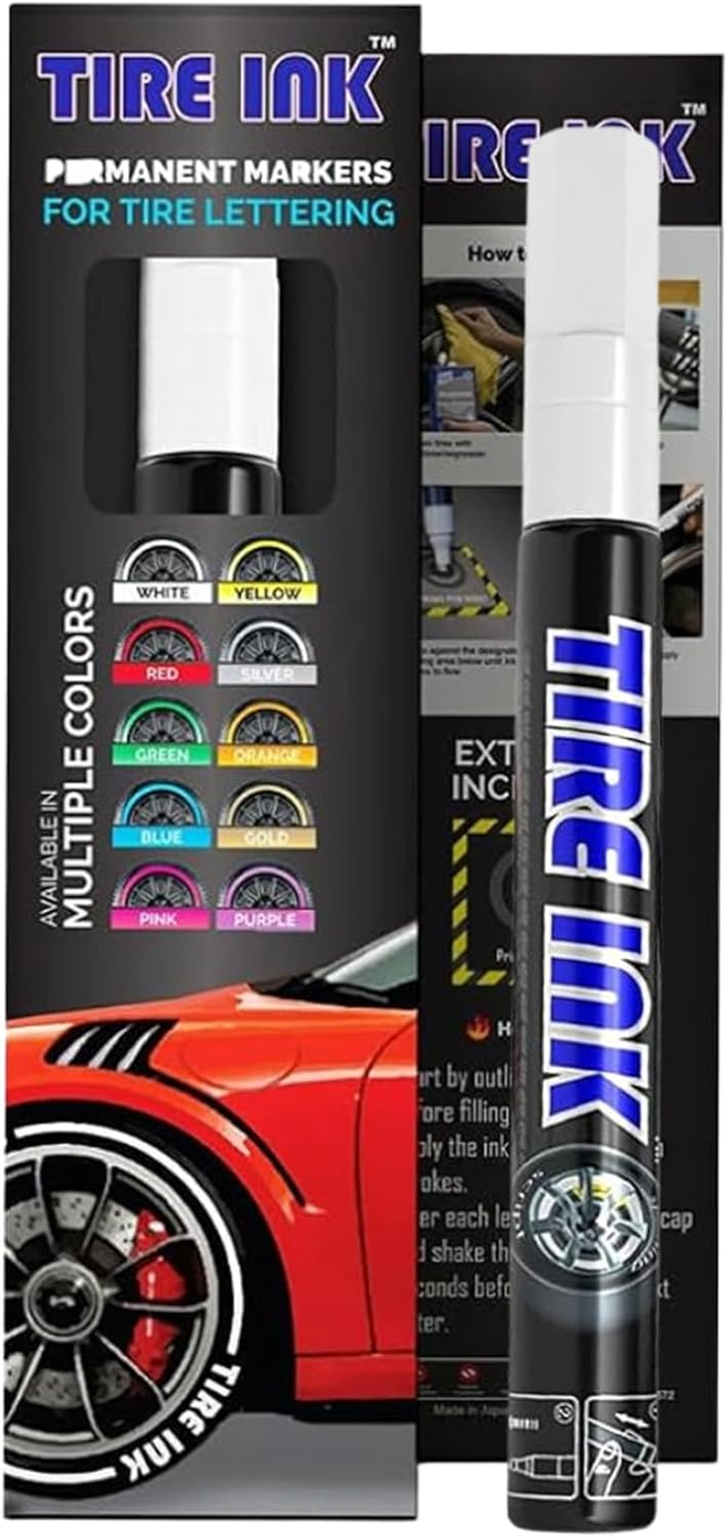 Paint Pen for Car Tires | Permanent and Waterproof | Carwash Safe (White, 1 Pen) image number 2