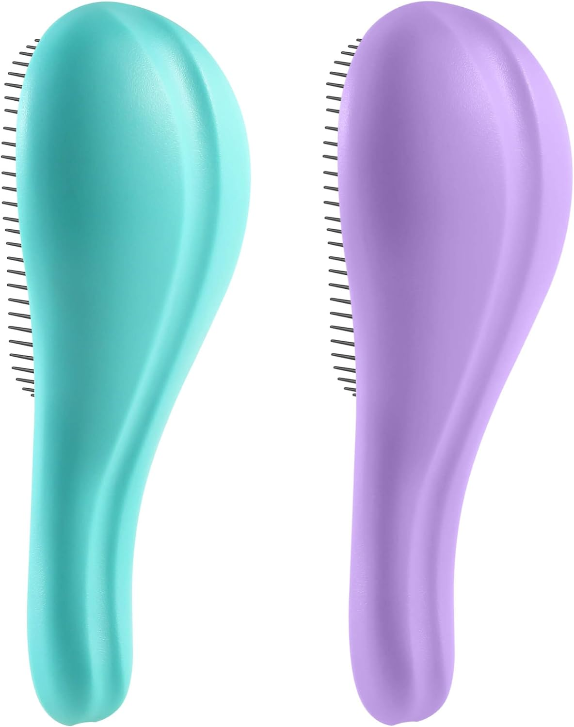 Aussumy Detangling Hair Brush Set - 2 Pack Detangler Hairbrush with Ultra Soft Bristles for Effortless Tangle Removal - for Dry Wet Damaged Curly Hair for Men Women Girls Boys Kids - Black & Green