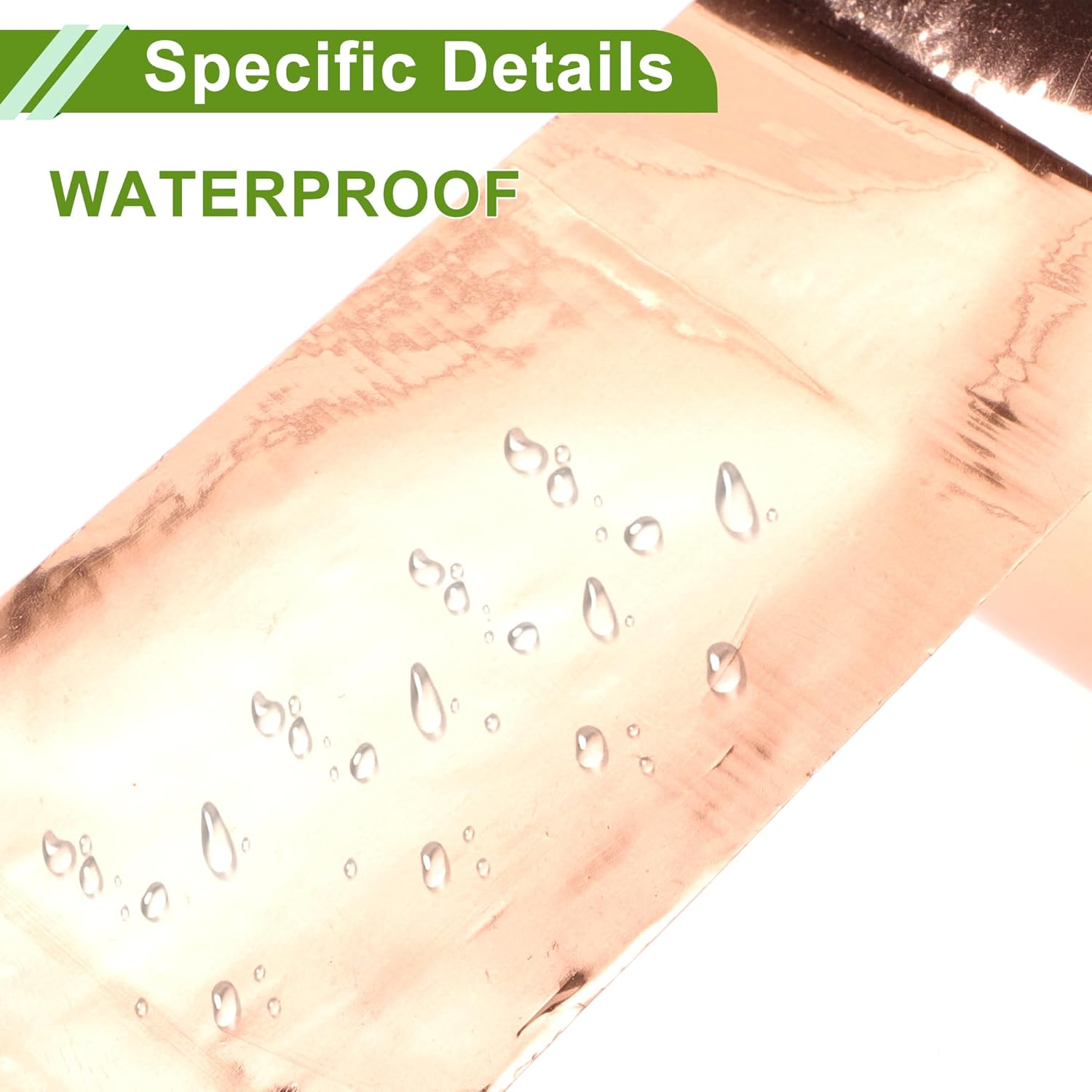 X AUTOHAUX Universal 164.04Ft X 2.36" Air-Release Adhesive Pinstripe Tape Reflective Automotive Pinstriping Tape BOPP Champagne Gold image number 3