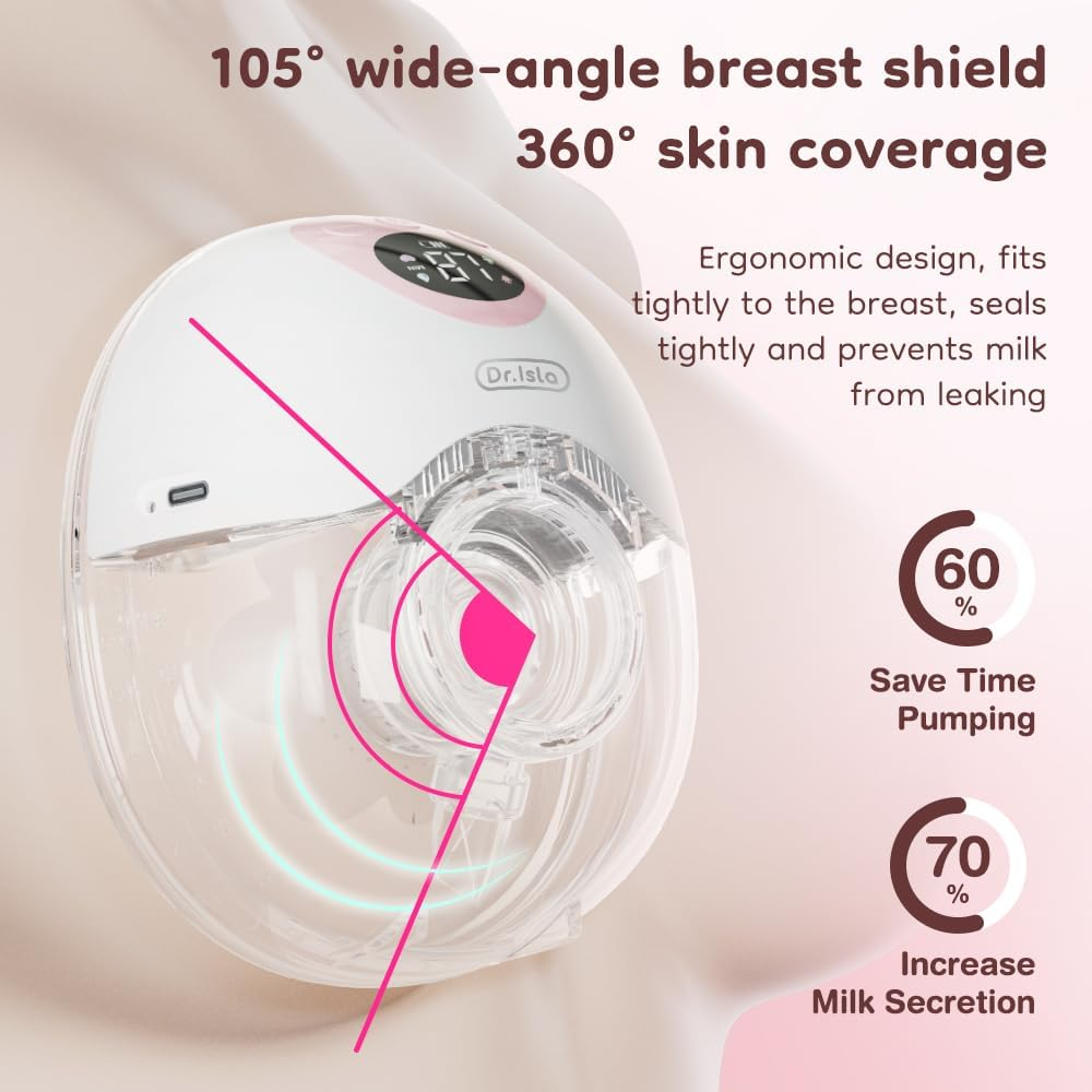 Breast Pump Hands Free EB50D, Wearable Breast Pump of Baby Mouth Double-Sealed Flange with 4 Modes & 36 Levels, Electric Breast Pump Portable - Memory Function, 27Mm 24Mm 19Mm Flanges, 10-Piece Set image number 1
