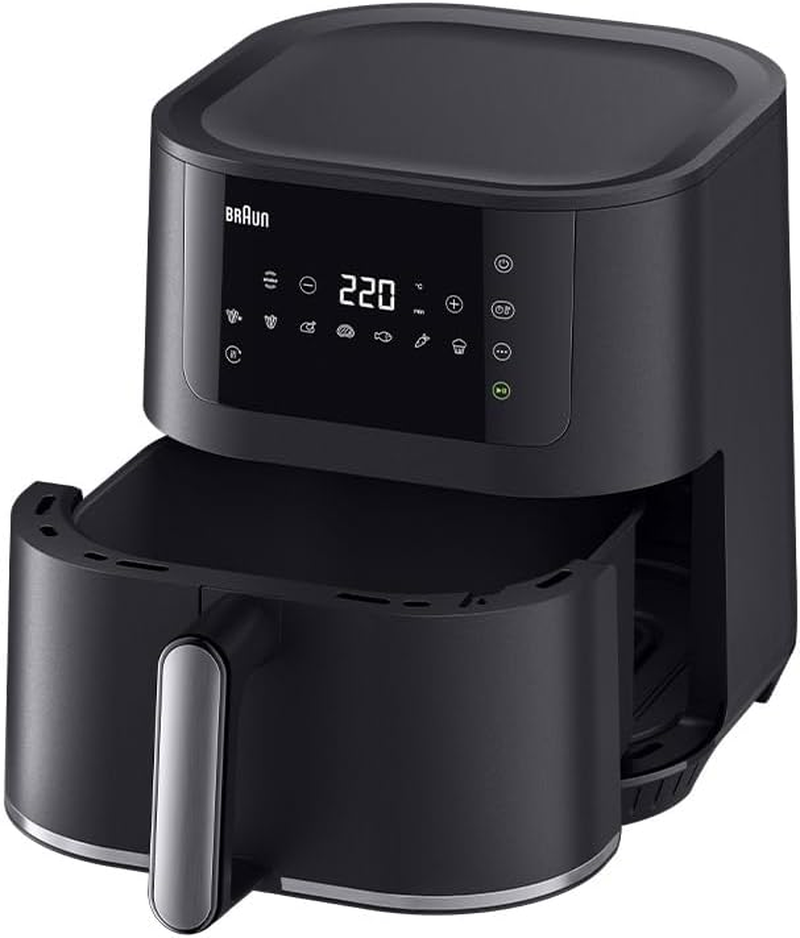 Braun Multifry 5 HF5030, Air Fryer Oven with 6L Capacity, 80-200&deg; Digital Temperature Control, Realair Technology, 8 Preset Programs, Touch Control, Dishwasher Safe Basket, 1700W, Matte Black image number 1