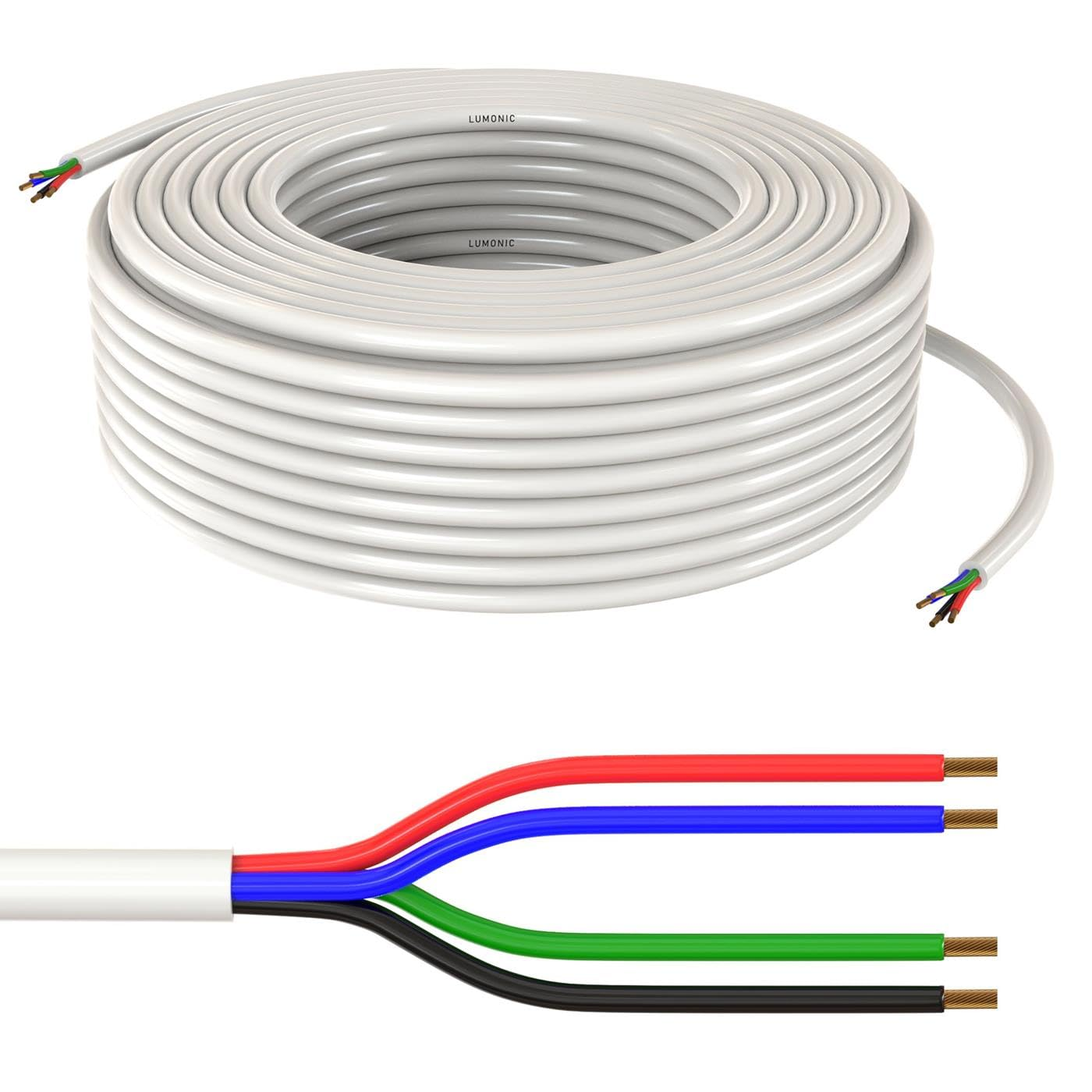 10 M RGBW LED Control Cable 5 X 0.34 Mm&sup2; Liyy Extension 5 Wire Power Cable White