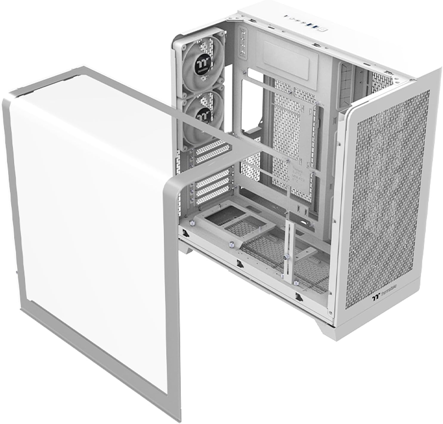 Thermaltake View 390 Air Curved Tempered Glass ATX Mid Tower Case Snow Edition, CA-11F-00M6WN-00 image number 3