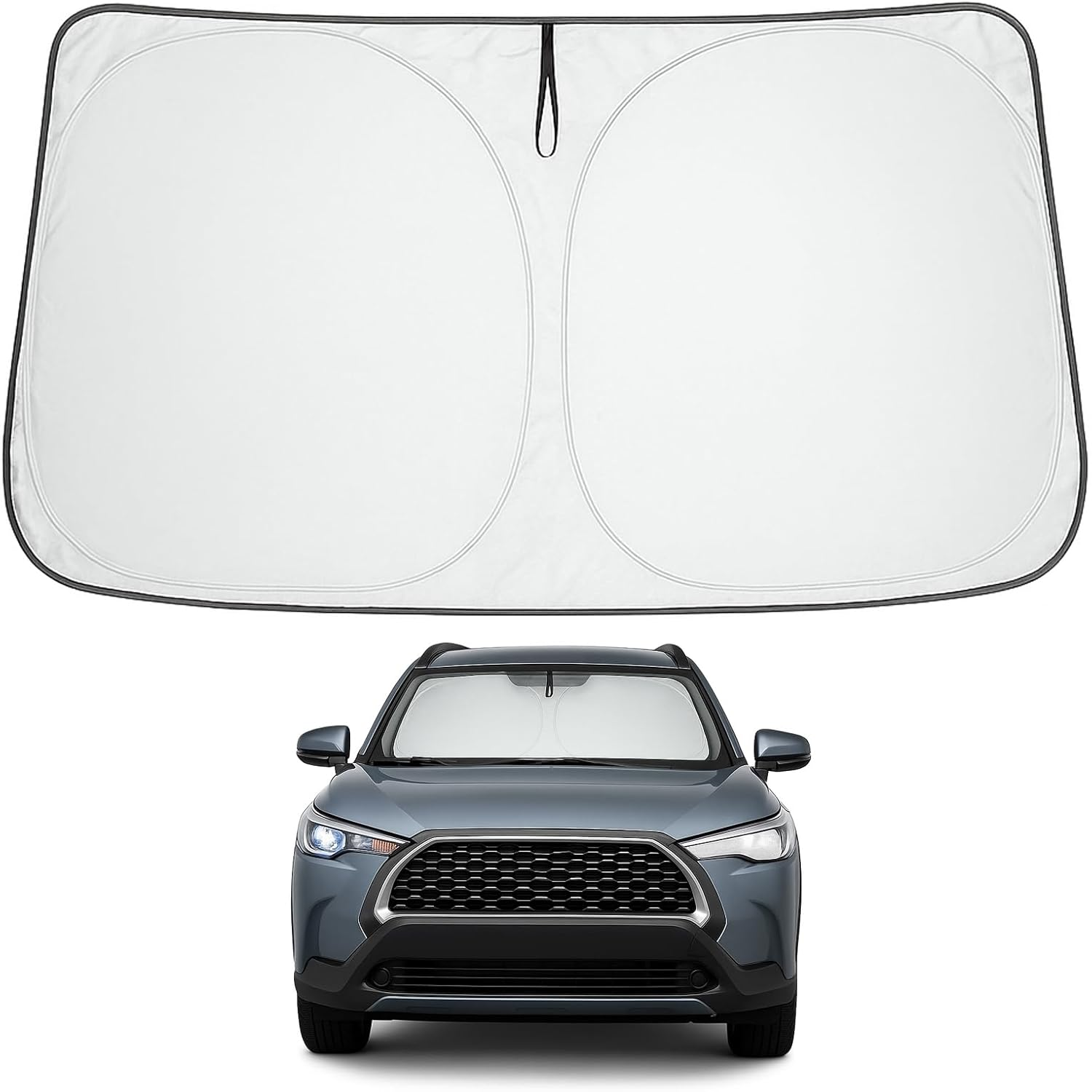 Proadsy Front Windshield Sun Shade Foldable Sunshade Protector Custom Fit 2022-2024 Toyota Corolla Cross (Not for Corolla) Accessories 2023 Upgrade image number 1