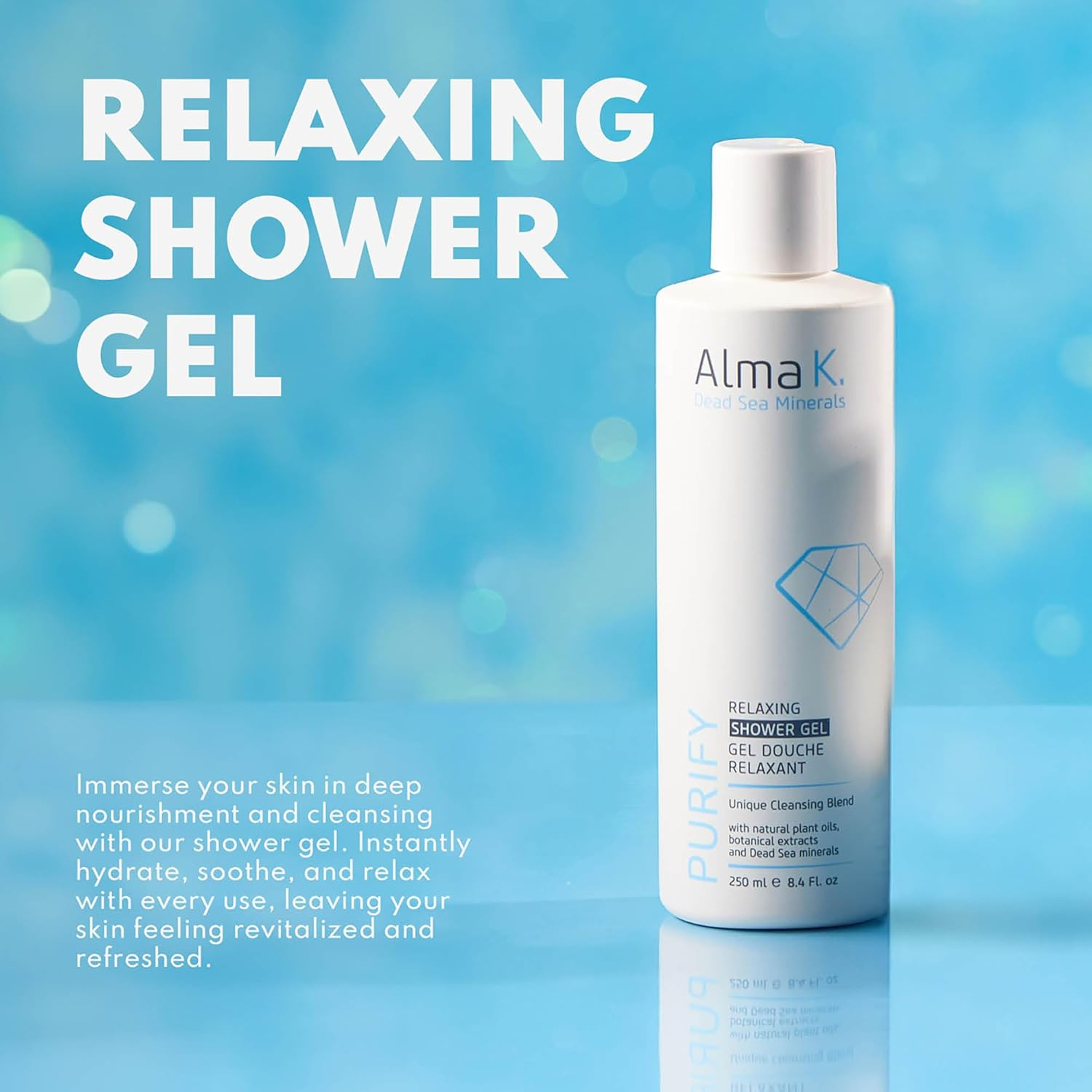 Alma K, Relaxing Shower Gel, Replenishes Skin Removes Impurities with Dead Sea Minerals, 250Ml image number 4